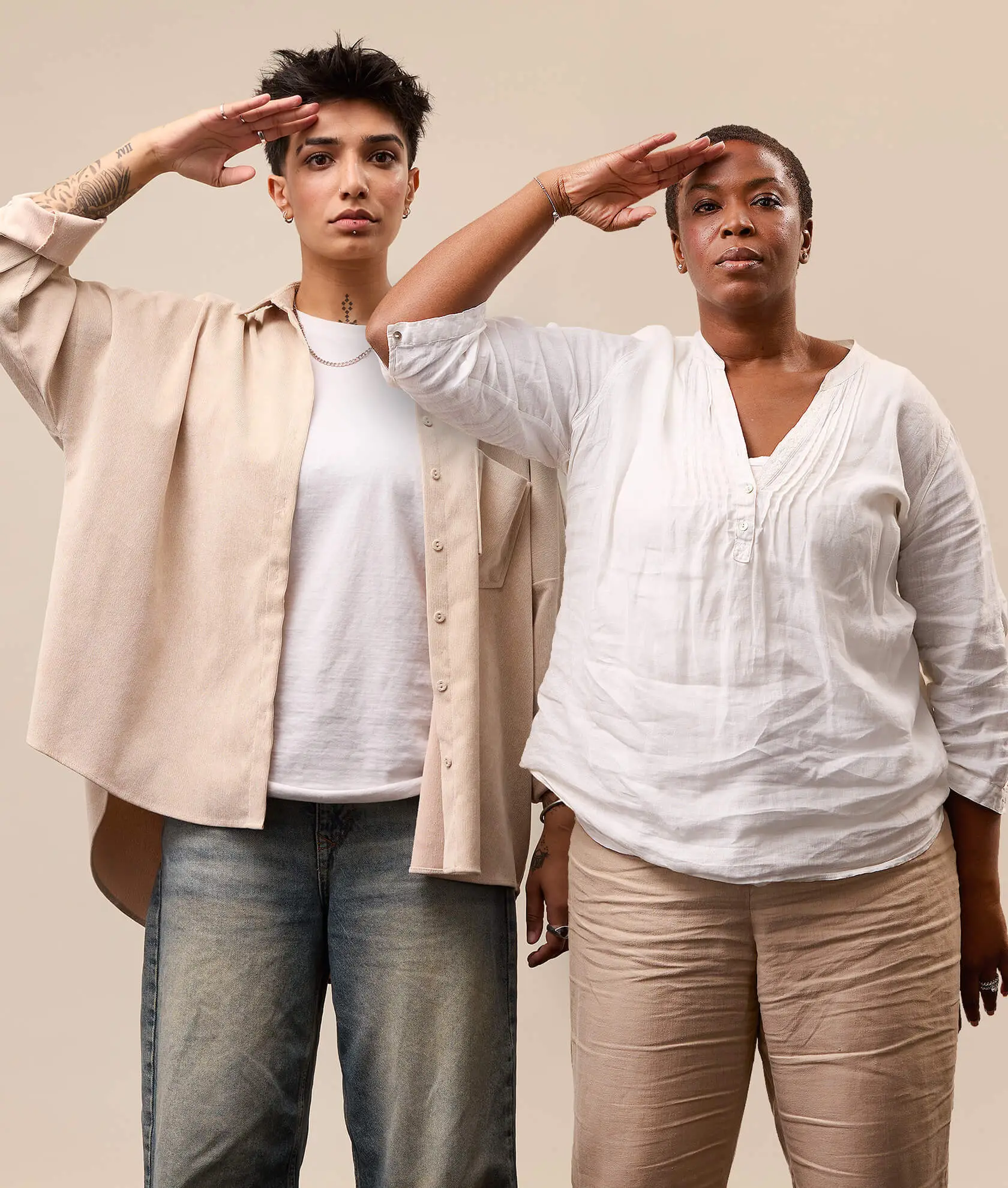 2 people saluting 